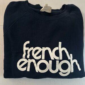 Sezane Navy Blue 'French Enough' Sweatshirt
